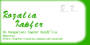 rozalia kapfer business card